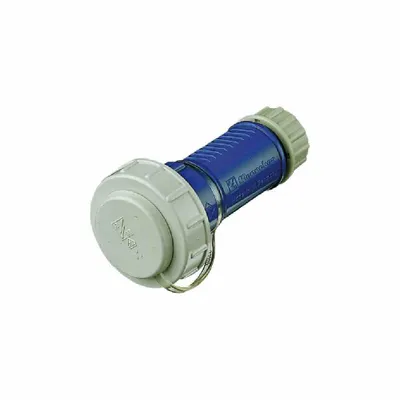 Imagen del producto de Conector Schuko Mennekes 16A2P+E, 230V, modelo 10833, color azul, con tapa