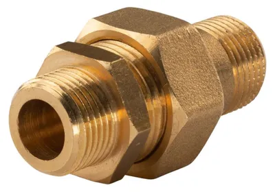 Produktbild von Messing Gewinde-Fitting Verschraubung gerade 3/8 ' - 3/8' (DN10) - schwere Ausführung
