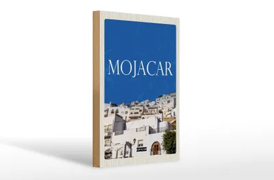 Produktbild von Holzschild Reise 20x30cm Retro Mojacar Spain Spanien Himmel
