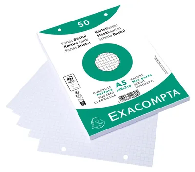 Zdjęcie produktu dla Exacompta 12608E 20x - Karteczki indeksujące A5 białe w kratkę