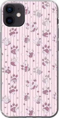 Produktbild von MuchoWow® Handyhülle Schutzhülle Hülle für Telefoonhoesje iPhone 12 mini Hund - Rosa - Muster - Lila - Mädchen - Kinder - Kinder Silikon Softcase Handy Hülle - Bild