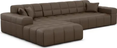 Produktbild von Kunstleder L-Form Sofa Nivara Dunkelbraun Links