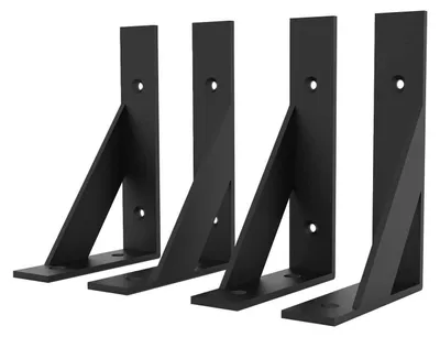 Immagine prodotto di Supporti a parete neri in metallo, 100 x 150 mm, per carichi pesanti, set da 4