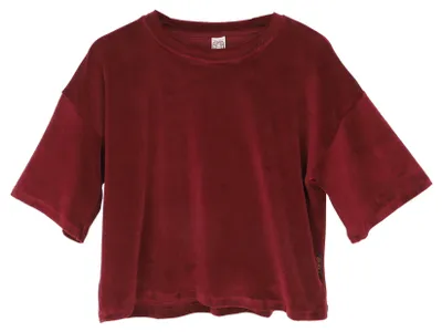 Produktbild von Samtshirt aus Baumwolle, Weites Basic Nicki Shirt - Weinrot, Damen, Baumwolle(Bio),Elasthan,RecyceltPolyester, Größe: M