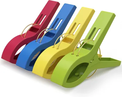 Imagen del producto de Pinzas de colores para toallas de playa, juego de 12 unidades, 8,5 x 2 cm, resistentes al viento, ideales para la playa y el balcón