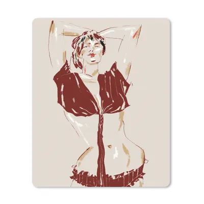 Produktbild von MuchoWow® Mauspad Mousepad Porträt - Frau - Rot - Abstrakt 30x40 cm - Mousepads - Maus Mat - Pad - Mausunterlage - Mausmatten