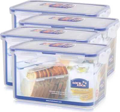 Produktbild von Lock&Lock HPL818 Vorratsdose 1,9L - Luft und Wasserdicht - rechteckig (4er Pack