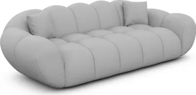 Produktbild von Kunstleder 3-Sitzer Couch Liva Hellgrau