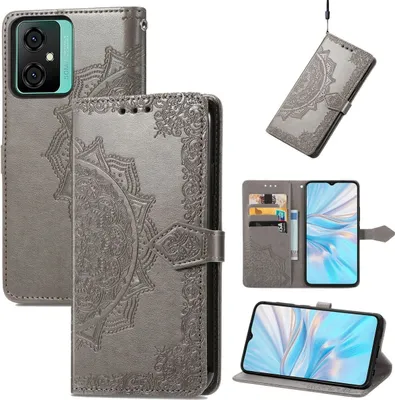 Produktbild von König Design Hülle kompatibel mit Kunstleder Handyhülle - Handy Case Grau