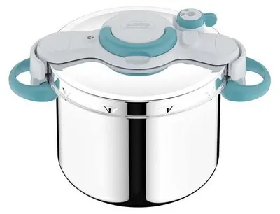 Image de SEB ClipsoMinut' Easy+, 9 l, Céramique, Gaz, Halogène, Induction, Plaque hermétique, Bleu, Acier inoxydable, Acier inoxydable, Rabattable, France
