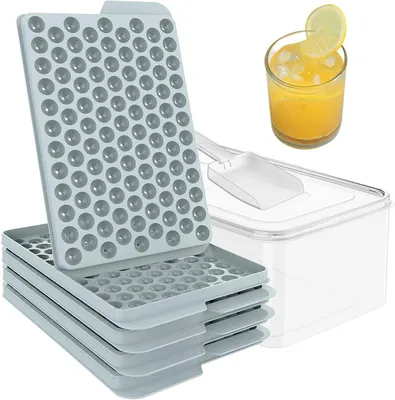 Immagine prodotto di Contenitore per il ghiaccio - Stampi riutilizzabili - Per raffreddare le bevande - 104 cubetti di ghiaccio per strato - 25,5 x 16,5 x 11 cm