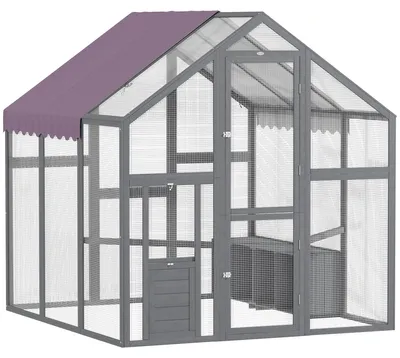 Zdjęcie produktu dla Kurnik PawHut z wybiegem 1,68 x 1,83 x 1,82 m z zamkiem