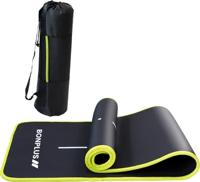 Image de Bonplus BP | Tapis de yoga épais | Epaisseur 10 mm | Tapis de sport | Bandoulière et sac de transport inclus | Idéal pour le sport à la maison