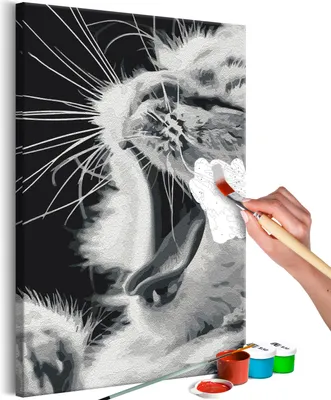 Produktbild von Vlies Malen nach Zahlen - Yawning Kitten 40x60 cm Tiere n-A-1424-d-a