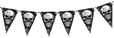 Zdjęcie produktu dla Straszna girlanda z czaszek na Halloween 300 cm