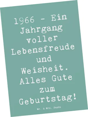 Produktbild von Mr. & Mrs. Panda Postkarte Spruch 1966 Geburtstag - Meeresbrise - Geschenk, Jubiläum, Grußkarte, bildkarte, Happy Birthday, Geburtstagsgruß, Feier, Ansichtskarte, Alter