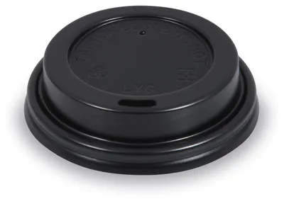 Produktbild von 200x Domdeckel schwarz für Pappbecher mit Ø 73mm