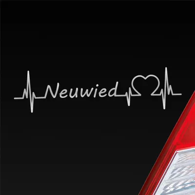 Produktbild von HUURAA! Auto Aufkleber Neuwied Puls Herzschlag Fun Sticker Heckscheibenaufkleber Autoaufkleber mit Stadt Motiv 19x5cm