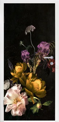 Produktbild von MuchoWow® Türtapete Selbstklebende Türfolie Blumen - Muster - Pflanzen 90x235 cm Türposter Türaufkleber Klebefolie Türklebefolie - XXL-Plakaten - Foster für Türen - Aufkleber