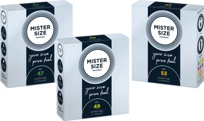 Produktbild von 9x Mister Size Kondome Probierset 47 / 49 / 53 mm - kleine Kondome