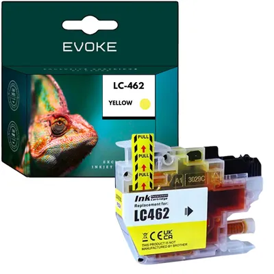 Immagine prodotto di Cartucce compatibili per stampanti Brother LC-462XL e LC462XL, colore giallo, capacità 18 ml, compatibili con i modelli MFC-J2340DW, MFC-J3540DW e MFC-J3940DW
