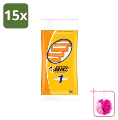 Produktbild von 15 x BIC 1 Klassieke Einwegrasierer mit Einzelklinge - Sparpackung - 15 Stücke