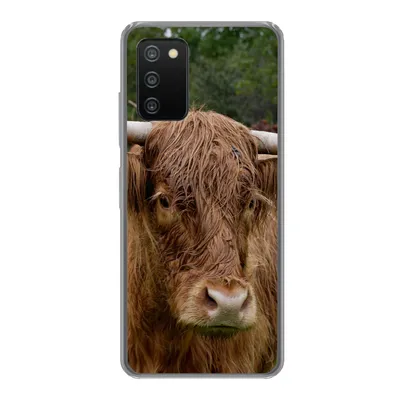 Produktbild von MuchoWow® Handyhülle Schutzhülle Hülle für Samsung Galaxy A03s Schottische Highlander - Tiere - Gras Silikon Softcase Handy Hülle - Schutz