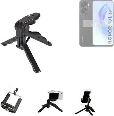 Produktbild von K-S-Trade Stativ Tisch-Ständer Dreibein Handy-Stativ Ständer kompatibel mit Honor 90 Lite Mini-Stativ Smartphone Tripod Handy-Stativ aus Plastik