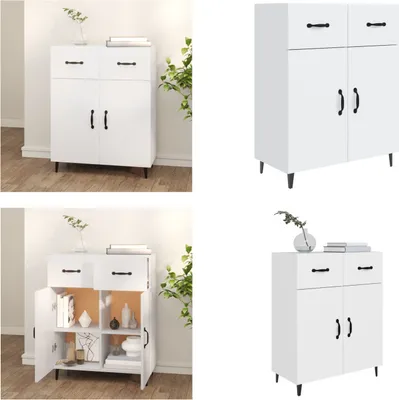 Obrázek produktu pro vidaXL Příborník bílý 69,5x34x90 cm Materiál na bázi dřeva - Příborník - Příborníky - Skříňka - Úložná skříňka
