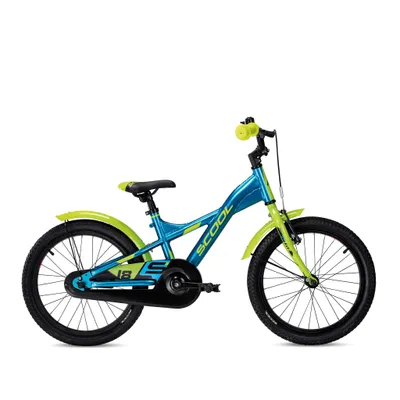 Image de Vélo enfant 18 pouces, 1 vitesse, vélo enfant, S’COOL XXlite, à partir de 5-7 ans environ, 110-125 cm, bleu/citron vert