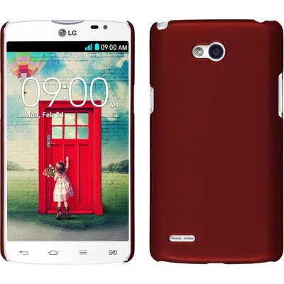 Produktbild von PhoneNatic Case kompatibel mit LG L80 Dual - Hülle rot gummiert Hard-case + 2 Schutzfolien