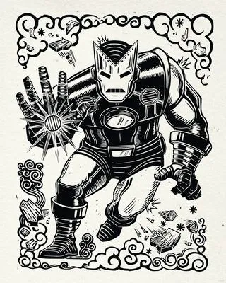 Produktbild von Poster Marvel Iron Man Lino-Cut 40x50 cm