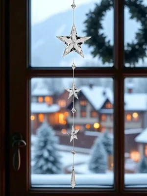 Produktbild von formano Fensterdeko Weihnachten Acryl Hänger Sterne 12x64cm kristallklarer Stern