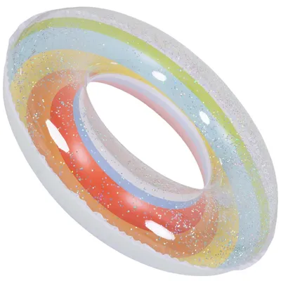 Immagine prodotto di Cerchio galleggiante da 90 cm, arcobaleno, arancione, con glitter, gonfiabile