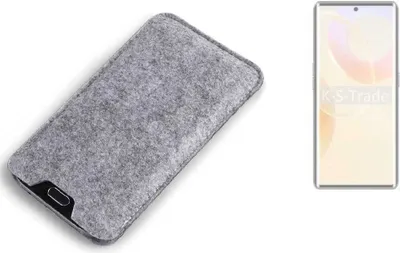 Produktbild von K-S-Trade Filz Handyhülle kompatibel mit Cubot X90 Schutzhülle Filztasche Filz Tasche Case Sleeve Handy Hülle Filzhülle grau