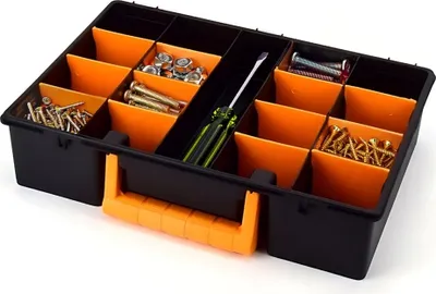 Produktbild von Sortimentskasten 17 Fächer Sortierbox für Kleinteile Kleinteilemagazin mit Tragegriff Sortierkasten Werkzeug Organizer Werkstatt Schrauben Sortimentsbox Kleinteilebox
