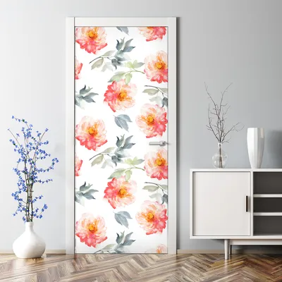 Produktbild von Dekorative Klebefolie selbstklebend Tapete Türposter dekoration Aquarell Blumen 77 x 200 cm