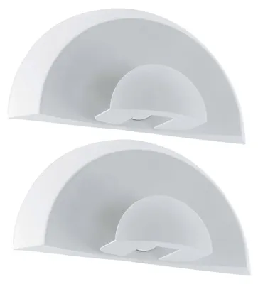 Produktbild von 2er LED Wandleuchte, IP44, Stahl, weiß, Glas satiniert, L 28cm