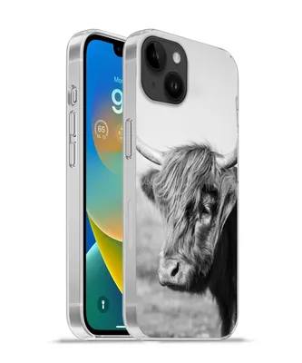 Produktbild von MuchoWow® Handyhülle Schutzhülle Hülle für Apple iPhone 14 Plus - Soft case Schottischer Highlander - Tiere - Schwarz - Weiß Silikon Softcase Handy Hülle - Abbildung