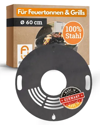 Produktbild von Feuerplatte Grillplatte mit integriertem Rost Ø 60 cm Design 1