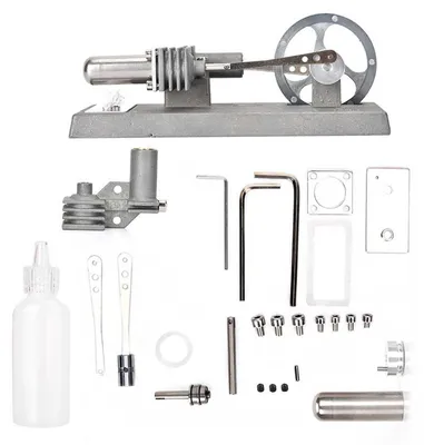 Obrázek produktu pro Stirlingův motor na horký vzduch - Mini elektrický generátor - Vzdělávání a experiment - 16x6x4.2 cm - Fyzikální projekt - Vhodné pro děti...
