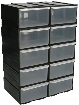 Produktbild von KOTARBAU® Werkstatt-Aufbewahrungsbox mit 10 Schubfächern 55S 2M Modul