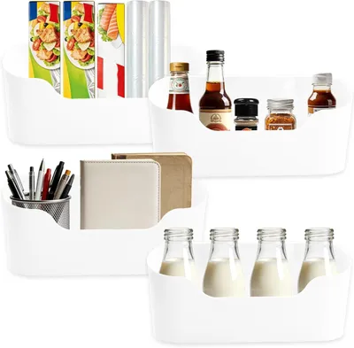 Immagine prodotto di Contenitori adesivi, confezione da 4 pezzi, dimensioni 23,4 x 10,8 x 6,8 cm, ideali per cucina e bagno