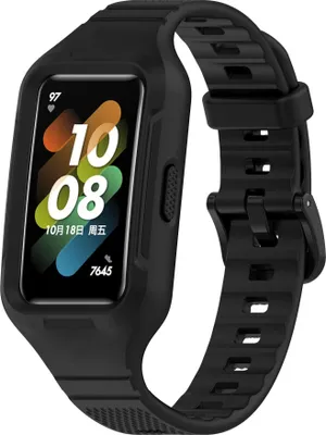 Produktbild von Strap-it TPU Armband inklusive Schutzrahmen - passend für das Huawei Band 8 / Band 9 / Band 10 (schwarz)