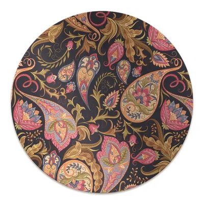 Produktbild von Rundmatte - Stuhlunterlage Bürostuhlunterlage - Rund Ø 100 cm - Bodenmatte - Fußmatte - Buntes Paisley.