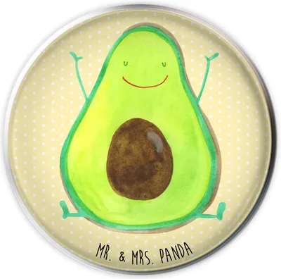 Produktbild von Mr. & Mrs. Panda Waschbecken Ablaufstopfen Avocado Glücklich - Gelb Pastell - Geschenk, waschbeckenstöpsel, Abflussstopfen, Frucht, Abfluss-Stöpsel, Stöpsel, Chaos