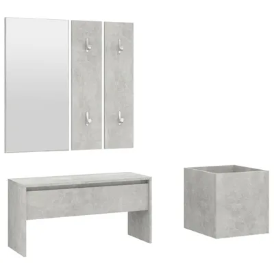 Image de vidaXL Ensemble de vestiaires gris béton bois composite