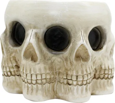 Produktbild von Gruseliger Totenkopf-Pflanztopf, Sukkulenten-Vase, realistisch aussehendes Multi-Face-Design, Horror-Skelett-Pflanztopf, Halloween-Party, Kunstharz-Ornament