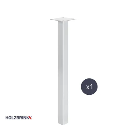 Produktbild von HOLZBRINK Tischbein Eckig, Quadratrohr 80x80 mm, Höhe 72 cm, Weiß, 1 Stück, HLT-14A-J-72-9016