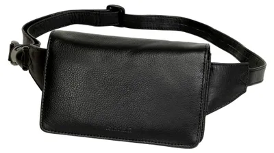 Produktbild von Leder Gürteltasche Bauchtasche Hüfttasche schwarz